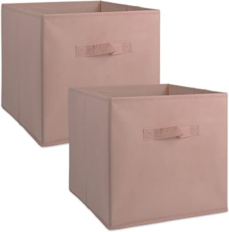 DII Fabric Storage Bins for Nursery, Offices, & Home Organization, Containers Are Made To Fit Standard Cube Organizers (13x13x13") Pink - Set of 2 Cube Storage Baskets, Millenial Pink, Fabric Storage Cubes, Stackable Bins, Millennial Pink, Fabric Storage Bins, Cube Organizer, Cube Design, Container Organization