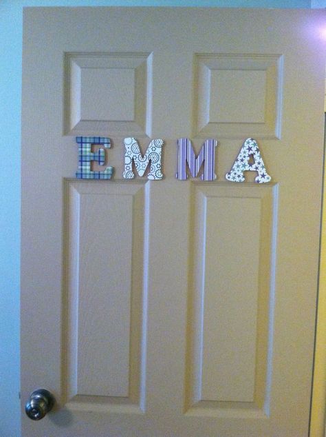 Kids Name Door Sign Door Name Signs College, Diy Bedroom Door, Bedroom Name Signs, Door Name Signs, Bedroom Door Decor, Bedroom Door Decorations, Diy Crafts For Bedroom, Brighten Room, Door Letters