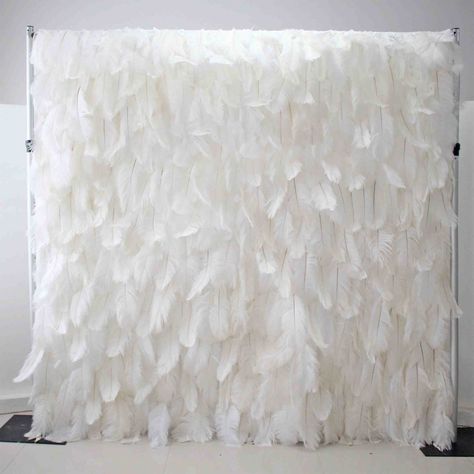 Curtain White Feather Wall Backdrop Roll up Fabric Wall Cloth - Etsy Wall For Wedding, Roll Up Curtains, Salon Party, Red Wall Decor, Feather Fabric, Wall Fabric, Digital Photography Backdrops, Exquisite Decor, Nail Room