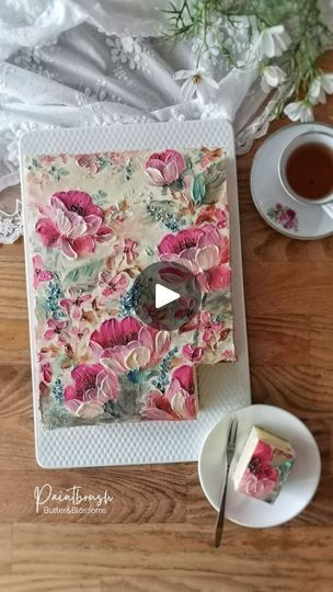 How To Paint Buttercream Cake, How To Paint With Buttercream, Buttercream Cake Painting, Painting With Buttercream, Buttercream Painting, September Instagram, Artie Shaw, Buttercream Techniques, Butter Blossoms