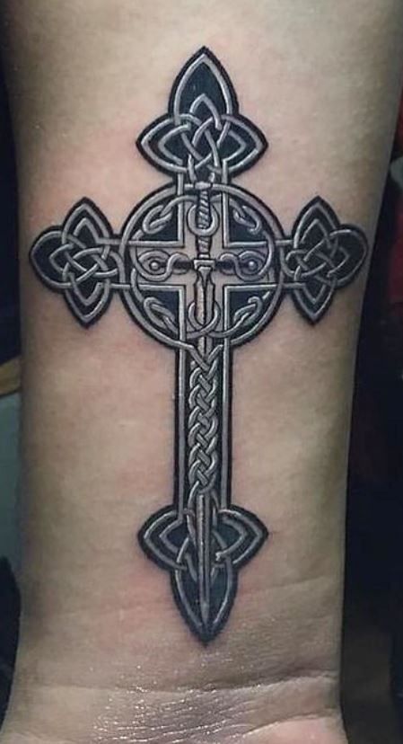 Celtic Dagger Tattoo, Catholic Cross Tattoo, Orthodox Cross Tattoo, Irish Cross Tattoo, Sean Tattoo, Celtic Cross Tattoo For Men, Gaelic Tattoo, Christian Cross Tattoos, Celtic Cross Tattoo