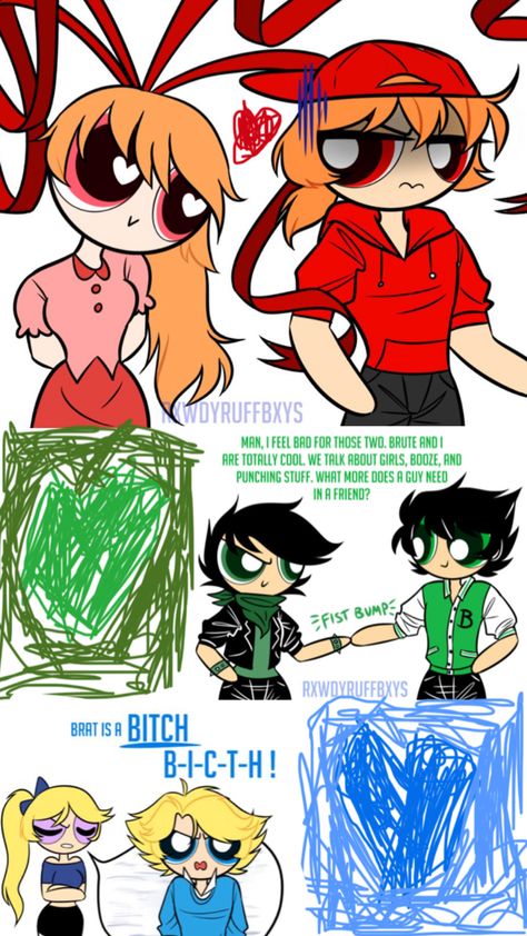 Rowdyruff Boys Fanart, The Rowdyruff Boys, Powerpuff Boys, Rowdyruff Boys, Ppg And Rrb, The Powerpuff Girls, The Powerpuff, Book Art Drawings, Powerpuff Girls