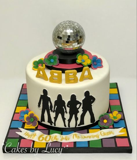 Abba Cake Ideas, Abba Themed Cake, Abba Birthday Cake, Cake 60th Birthday, Dancing Queen Cake, 65 Birthday Cake, 60th Birthday Cake, 17 Birthday Cake, 17 Birthday