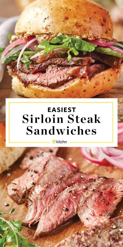 Sirloin Steak Sandwiches Recipe Sandwich Recipes Dinner, Sandwich Dinner, Tailgate Ideas, Steak Sandwich Recipes, Steak Sandwiches, Best Sandwich Recipes, Summer Sandwiches, Easy Steak, Sirloin Steak