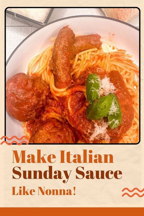 Experience the heart and soul of Italian cooking with our Authentic Italian Sunday Gravy (Sunday Sauce) recipe. This time-honored dish is the perfect centerpiece for your family gatherings, slow-cooked to perfection with a blend of tomatoes, garlic, onions, and a medley of Italian herbs. Simmered alongside flavorful cuts of meat, such as pork, beef, and sausage, this sauce develops a rich and robust flavor that's sure to elevate any pasta dish. Sunday Sauce Recipe, Italian Sunday Gravy, Italian Sauce Recipes, Italian Gravy, Red Gravy, Sunday Gravy, Sunday Sauce, Italian Herbs, Italian Sauce