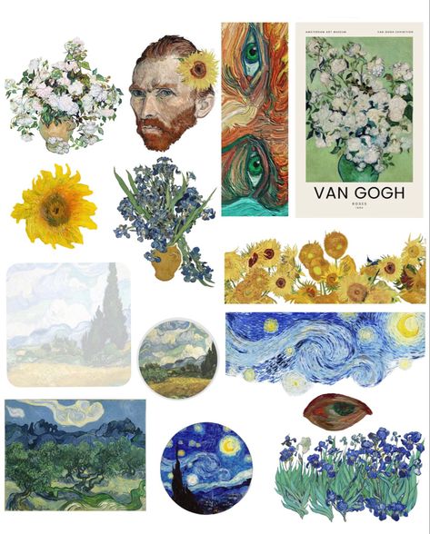 Van Gogh Scrapbook, Art Stickers Printable, Art Stickers Aesthetic, Van Gogh Stickers, Artsy Stickers, Phone Cover Stickers, Van Gogh Wallpaper, Painting Stickers, Vintage Paper Printable