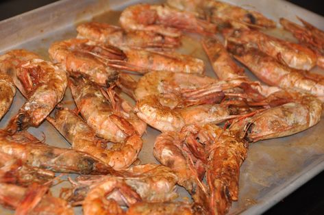 Roasted Royal Red Shrimp | Necessary Indulgences Oven Shrimp Recipes, Royal Red Shrimp, Shrimp In The Oven, Pike Fish Recipes, Florida Food, Savory Food, Shellfish Recipes, Beach Meals, Cooking Seafood