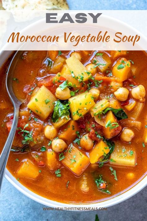 Morrocan Soup Recipes, African Vegetable Soup, Moroccan Vegetable Soup, Moroccan Soup Recipes, Easy Vegetable Soup Recipes, Morrocan Stew, Moroccan Food Recipes, Nutritious Soups, Moroccan Vegetable Stew