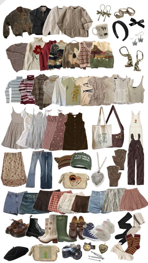 my artsy vintage modern twee dream wardrobe! #outfitinspo #twee #moderntwee #cottagecore #goblincore #artsy #beauty #unisex #vintage #thesmiths #lanadelrey #wallows #closet #closetinspo #wishlist Artsy Aesthetic Outfits, Cottagecore Outfit, Cottagecore Outfits, Artsy Outfit, Oui Oui, Swaggy Outfits, Vintage Modern, Lookbook Outfits, Dream Clothes