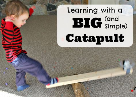 Learning with a BIG and Simple Catapult - How Wee Learn Trajectory Schema Activities, Trajectory Schema, Simple Catapult, Schema Activities, Simple Machines Activities, Kid Rocks, Learn Science, Learning For Kids, Future Generation