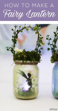 These charming fairy lanterns are not only easy to make, but look adorable in a garden or when used as a night light. They'll be sure to spark your child's imagination. DIY here: http://www.ehow.com/how_12343403_make-charming-summer-fairy-lanterns.html?utm_source=pinterest.com&utm_medium=referral&utm_content=freestyle&utm_campaign=fanpage ขวดโหล Mason Jar, Fantasy Crafts, Fairy Lanterns, Summer Fairy, Fairy Jars, Fairy Crafts, Diy Candle Holders, Diy Bricolage, Creation Deco