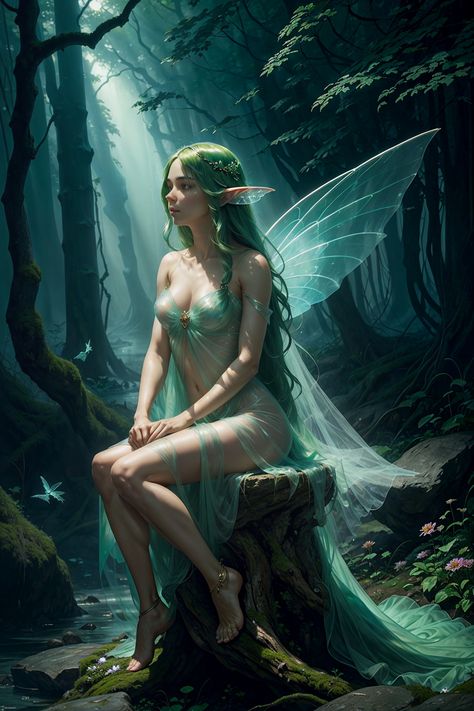 Fairy In Forest, Wings Fairy, Elf Cosplay, Monster Artwork, Fairies Photos, Dark Fantasy Artwork, Elves Fantasy, Forest Elf, Elf Art