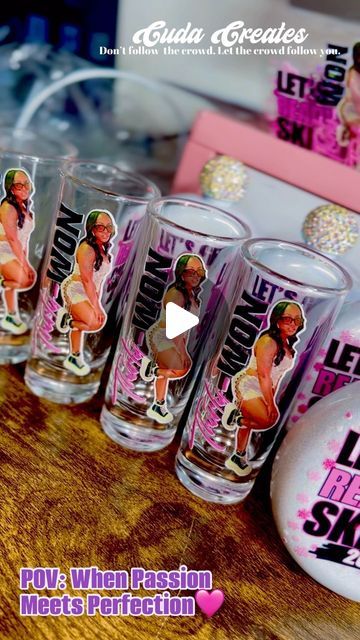 ✨Miami’s Customs Dealer✨ on Instagram: "Let the crowd follow you🥰 Custom shot glasses and flasks🩷 . . . . . #shotglasses #flask #girlstrip #birthdaytrip #partyfavors #custommade #colorado #skitrip" Aaliyah Birthday, Custom Shot Glasses, Ski Trip, Follow You, Aaliyah, Shot Glasses, Cricut Ideas, Girls Trip, Flask