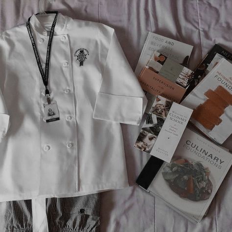 culinary student aesthetic idea Private Chef Aesthetic, Chef Motivation, Chef Aesthetic, The Seven Year Slip, Culinary Arts Schools, Chef School, Romantic Gift Ideas, Culinary Chef, Life After High School