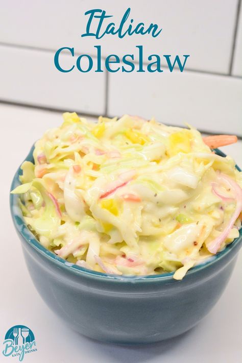 Italian Coleslaw Recipes, Italian Coleslaw, Sandwich Slaw, Tiktok Sandwich, Tiktok Grinder, Grinder Sandwiches, Creamy Coleslaw Recipe, Coleslaw Recipes, Fancy Salads