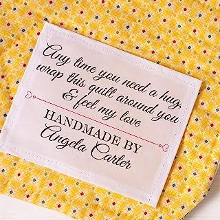 Quilt Labels Ideas Sayings, Hanky Quilt, Quilting Labels, Quilt Tags, Personalized Quilt Labels, Love Quilt, Feel My Love, Quilting Quotes, Label Ideas