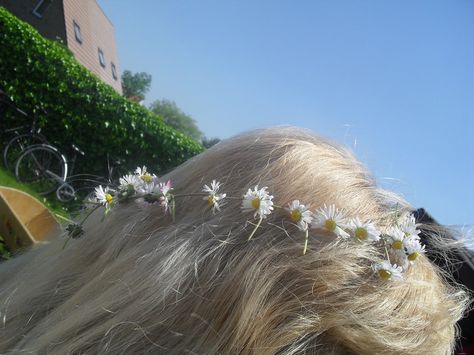 Daisy Chain : Image 3 of 3 Making Daisy Chains, Daisies Aesthetic, Flowers Clothes, Make A Flower Crown, Daisy Chains, Daisy Chain, Girly Stuff, Runway Models, Free Tutorial