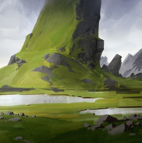 ArtStation - Mountain Practice Environment Painting, Painting Practice, Landscape Concept, Seni Cat Air, Inspirational Artwork, Fantasy Art Landscapes, Animation Background, Environment Design, 판타지 아트