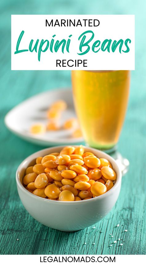 Marinated Lupini Beans Recipe Italian Lima Bean Recipes, Lupini Beans Recipe Dishes, Portuguese Fava Bean Recipe, Lupini Beans Recipe, Gluten Free Travel Food, Lupini Beans, Fava Beans Recipes, Lima Bean Recipes, Italian Street Food