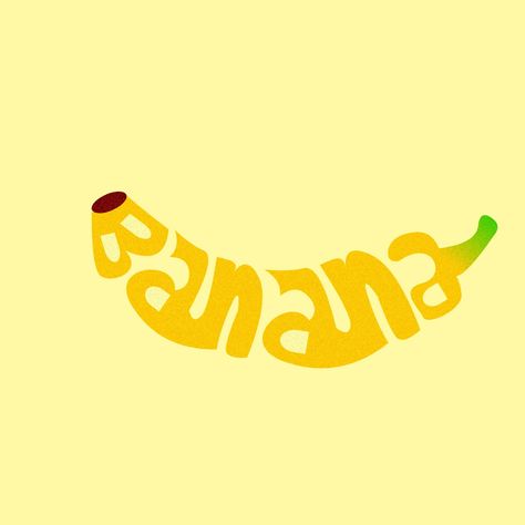 Banana Logo Design Ideas, Banana Typography, Banana Branding, Banana Sketch, Logo Banana, Banana Logo, Cursive Letters Fancy, Cartoon Banana, Food Business Ideas