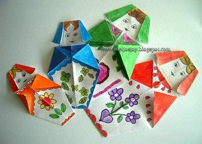 Origami Babushka Doll Diy With Kids, World Thinking Day, Babushka Dolls, Russian Nesting Dolls, Matryoshka Doll, Paper Crafts Origami, World Crafts, Easy Paper Crafts, Nesting Dolls