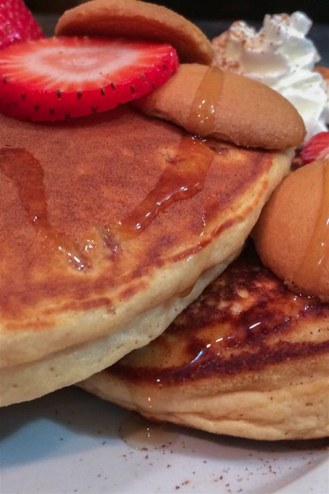 Strawberry Shortcake Protein Pancakes Protein Pancakes Recipe, Egg White Protein Powder, Healthy Pancake, Vegetarian Cookies, Egg White Protein, Healthy Pancake Recipes, Liquid Egg Whites, Pancakes Healthy, Vanilla Wafers