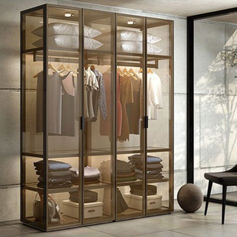 Transparent Cupboard, Cubords Ideas Bedroom, Modern Wardrobe Design Sliding Doors, Wooden Wardrobe Designs, Wardrobe Design Bedroom Modern, Modern Wardrobe Design, Wardrobe Design Ideas, Glass Wardrobe, Wooden Wardrobe Design