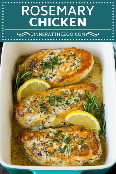 Lemon Rosemary Roasted Chicken, Mrs Dash Recipes Chicken, Orange Rosemary Chicken, What To Make With Rosemary, Chicken Stock Recipe Dishes, Recipes With Chicken Stock, Recipes With Rosemary, Baked Rosemary Chicken Breast, Boneless Chicken Breast Recipe