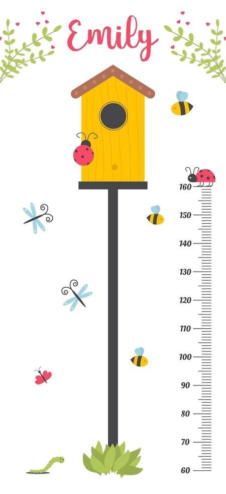 Kids height chart. Child height meter for kindergarten. Grow Chart For Kids, Plant Growth Chart, Kids Height Chart, Measuring Height, Height Growth, Weight Charts, Activity Room, School Painting, Nurse Office