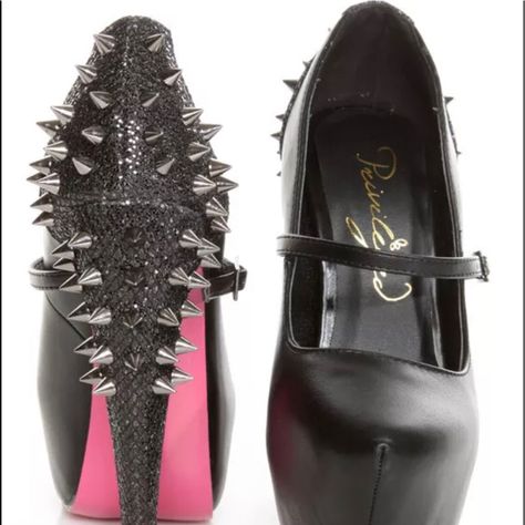 Women's Shoes Privileged Elly Black Spiked And Sparkly Platform Heels Size 6.5 These Are Nice Elegant Spiked Black Color Pumps For Women Never Been Worn, But Box Is Damaged, Will Come With The Box, But Shoes Are In Good Condition, One Of The Heels Has Minor Damage On The Front From The Spikes On The Other Shoe, As Shown In The Last Picture. Walking In Heels, Very High Heels, Gladiator Sandals Heels, Sparkly Heels, Gladiator Heels, Open Toed Heels, Spike Heels, Swag Shoes, Pink Heels