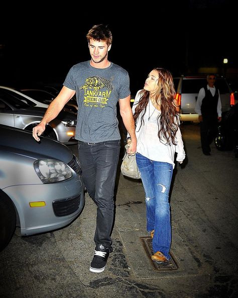 Miley Cyrus Chronological | April 9, 2010: Miley having dinner at Teru Sushi with Liam | Instagram Miley Cyrus And Liam Hemsworth, Miley And Liam, Bf Goals, Liam Hemsworth, Miley Cyrus, Pop Culture, On Instagram, Instagram