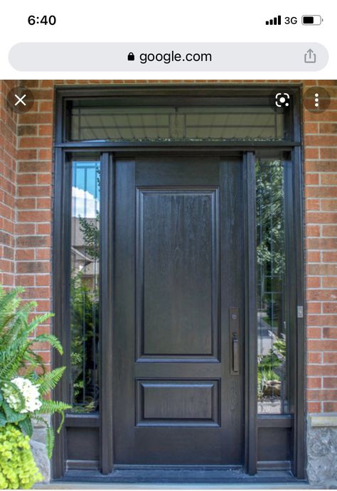 Front Portico, Font Door, Entry Door Colors, Spanish Exterior, Exterior Entry Doors, Door Types, Porch Styles, Large Hallway, Wood Front Doors