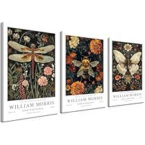 Vintage Botanical Wall Art, Peel And Stick Wall Art, William Morris Interior, Dark Academia Wall Decor, Vintage Floral Prints, Botanical Bedroom, Fun Office Decor, Woodsy Decor, Powder Bathroom