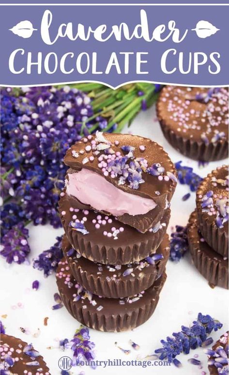 Herb Infused Chocolate, Lavender Deserts, Lavender Recipes Food, Floral Recipes, Lavender Dessert, Lavender Chocolate, Infused Chocolate, Flower Recipes, Lavender Candy