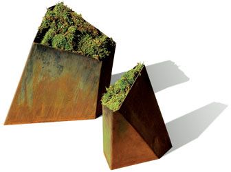 Element Planter by Planterworx. Three sizes and three colours. I love these two in this corten steel.  $210.00 Architectural Planters, Large Outdoor Planters, Corten Steel Planters, Metal Planter Boxes, Patio Planters, Steel Planters, Organic Art, Modern Planters, Garden Containers