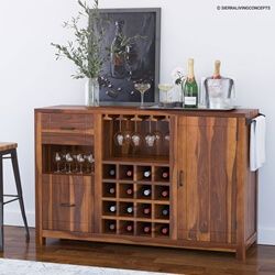 Rustic Wine Bar Liquor Cabinets & Racks | Tall & Corner Bar Furniture Corner Bar Furniture, Modern Wine Bar, Small Liquor Cabinet, Bar Buffet Cabinet, Built In Sideboard, Tall Bar Cabinet, Wooden Bar Cabinet, Sideboard Bar Cabinet, Modern Bar Cabinet