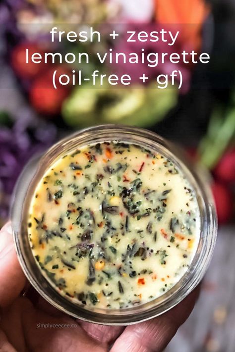 Mustard Vinaigrette Dressing Recipe, Gluten Free Salad Dressing, Creamy Coleslaw Dressing, Vegan Salad Dressing Recipes, Oil Free Salad Dressing, Vegan Sauce Recipes, Lemon Vinaigrette Dressing, Vinaigrette Dressing Recipe, Lemon Salad