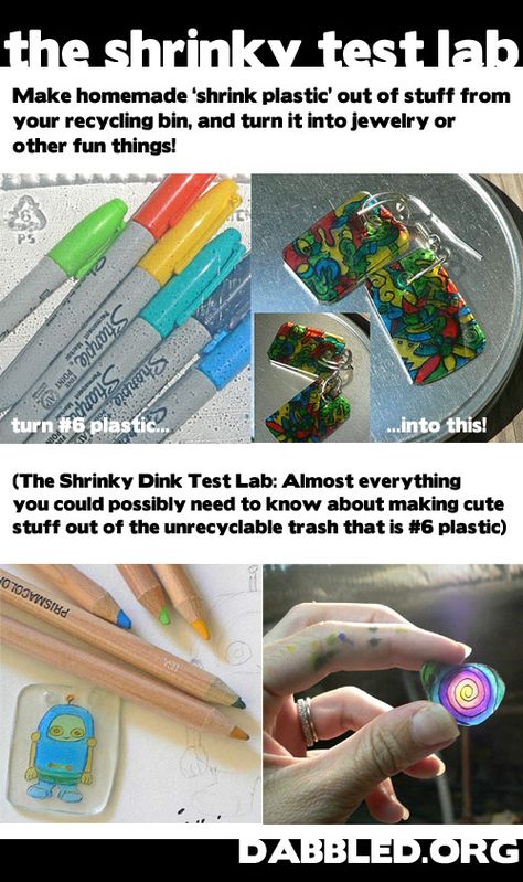 Make jewelry out of old plastic containers (homemade shrinky dinks) Plastic Fou, Shrinky Dink Crafts, Shrink Art, Plastic Crafts, Shrink Plastic, Plastic Containers, Recycled Crafts, Crafty Craft, Diy Projects To Try