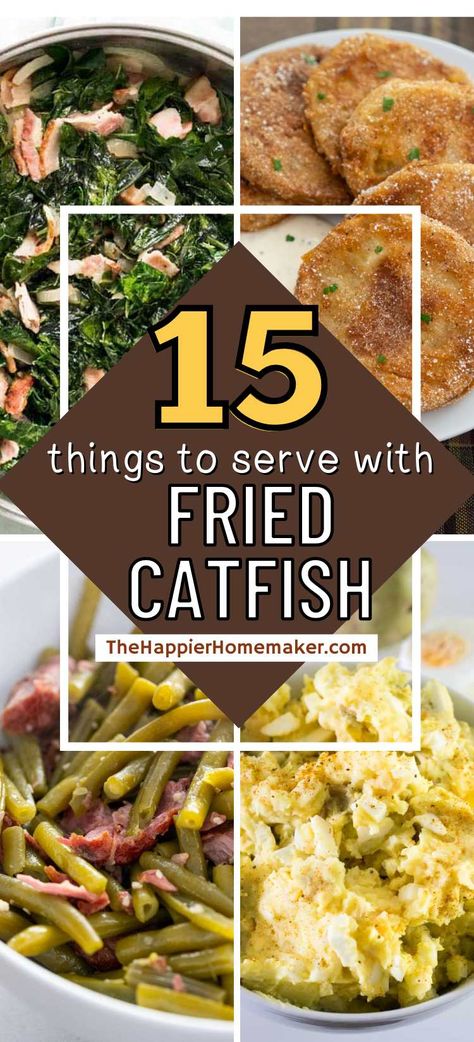 Appalachian Side Dishes, Fried Catfish Meals Sides, What Goes With Fried Catfish, Catfish Dinner Ideas Southern Style, Sides That Go With Fish Fry, Catfish Meals Dinners, Side Dishes With Fried Fish, Fish Fry Ideas, Sides For Catfish Fried Fish