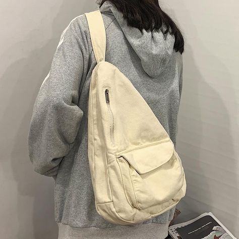 Canvas Sling Bag, Tas Bahu, Casual Crossbody Bag, Shoulder Sling, Canvas Messenger Bag, Canvas Crossbody Bag, Shoulder Messenger Bag, College Fashion, Chest Bag