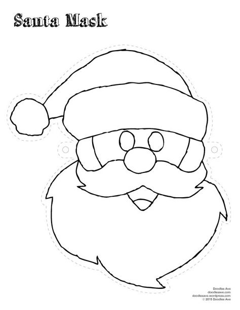 Fun holiday mask! #santa #diy #craft #fun #classroom #activity #teachers #parents #holiday #doodles #ave Santa Mask For Kids, Spongebob Coloring, Masks Crafts, Spring Coloring Pages, Santa Face, Christmas Tree With Gifts, Christmas Templates, Christmas Vectors, New Year Card