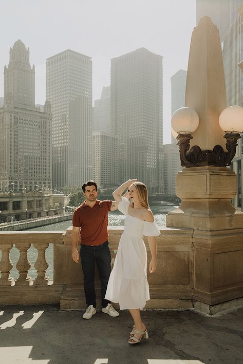 Abbie + Matt | Chicago Engagement Session at the Riverwalk — Nikki Kate Photography Engagement Photos Chicago, Chicago Engagement Photos, Chicago Engagement, Family Frames, Photoshoot Inspo, Engagement Outfits, River Walk, Engagement Photoshoot, Engagement Shoots