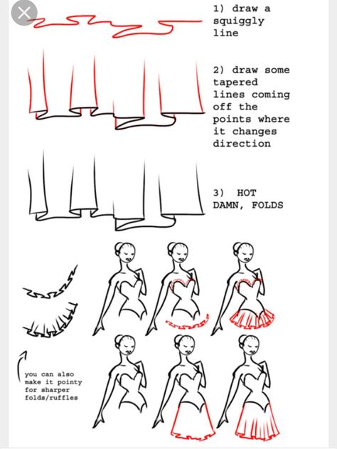 How To Draw Ruffles, Ruffles Drawing, Draw A Dress, Fashion Figures, Art How, Drawing Clothes, Fashion Design Sketches, Art Tips, Drawing Tips