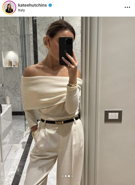 Shoulder Tops Outfit, Off The Shoulder Top Outfit, Trench Coat Beige, Old Money Outfits, Corporate Outfits, Old Money Style, Mode Inspo, Looks Chic, 가을 패션