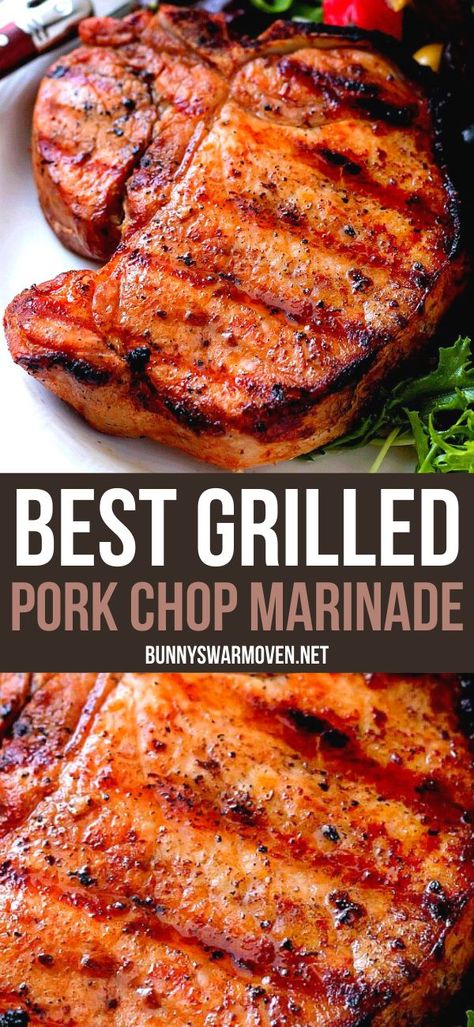 Grilled Pork Chops Marinade, Pork Chop Recipes Grilled, Pork Chop Marinade, Recipes Steak, Marinated Pork Chops, Grilling Recipes Sides, Pork Marinade, Easy Pork Chops, Pork Chop Recipes Baked