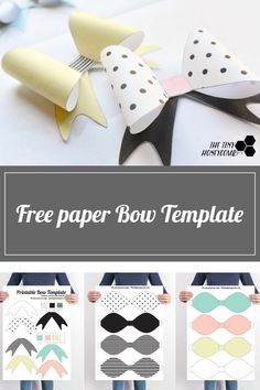 DIY Printable Paper Bow with Template | The Tiny Honeycomb Paper Bow Template, Paper Folding Art, Idee Cricut, Bow Template, Paper Bow, Diy Bows, Felt Bows, Diy Papier, Bow Shop