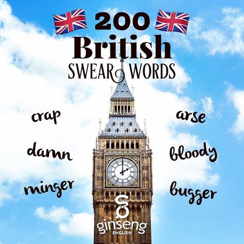 Be careful with these 200 British Bad Words!   New blog post a on the Ginseng English Blog Bad Words In English, Learning A New Language, Bad Words, Conversation Skills, Learning English Online, Strong Words, New Language, Learn A New Language, New Blog Post