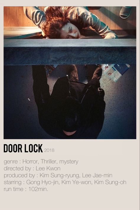 Door Lock Korean Movie, Korean Thriller Movies, Thriller Kdramas, Korean Horror Movies, Doors Movie, Movie Character Posters, Kdrama Poster, Poster Edit, Action Movie Poster