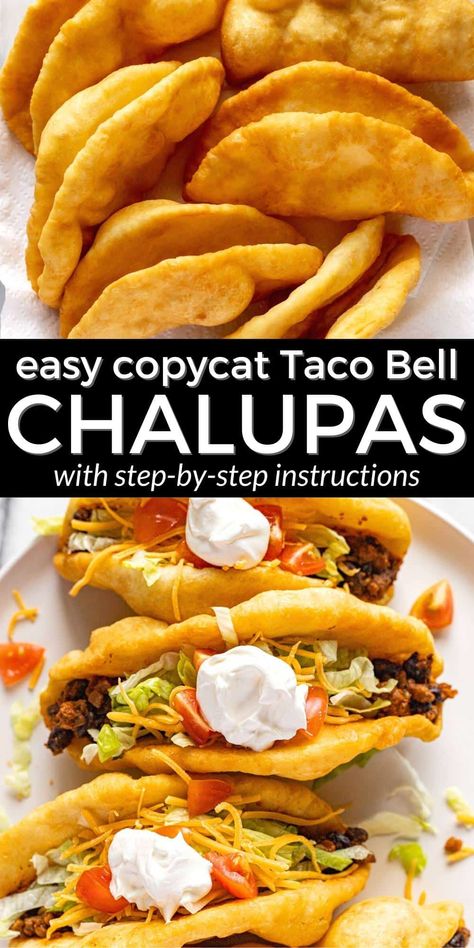 Taco Bell Chalupa, Best Taco Meat Recipe, Copycat Taco Bell, Taco Bell Recipes, Copykat Recipes, Copycat Restaurant Recipes, Mexican Food Recipes Easy, Taco Bell, Mexican Food Recipes Authentic