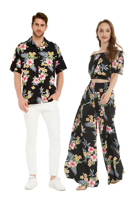 PRICES MAY VARY. 100% Rayon Pull On closure Hand Wash Only Please add women and men items to cart individually to receive the matching set. Exact Matching Outfit, Great for couple. Women pants comes in size Small/Medium, and Large/X-Large. Men shirt comes in size Small to 3X-Large. Beautiful Hawaiian print, perfect for any beach occasions or Luau parties, also great for cruise. Matching men's shirts, various women Jacketes, and boy outfits available. Miss Hawaii already? Keep the Hawaii Hangover Add Women, Luau Shirts, Hawaiian Outfit Men, Miss Hawaii, Wide Legged Pants, Pool Party Outfits, Theme Dress, Matching Outfit, Hawaiian Outfit